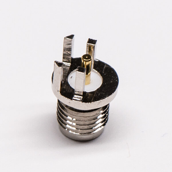 6-3 圓形sma母頭180度直式夾板式接PCB板